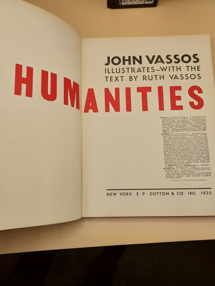 Item #61356 Humanities (with a unique inscription from Vassos) [Hollywood Movie Industry] [U.S. Army]. John Vassos, Ruth Vassos, Illustrations.