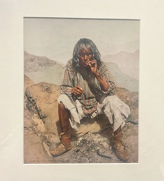 Item #62379 The Cigarette Smoker. Moki Pueblo [Hopi Pueblo Man]. Photo Chrome