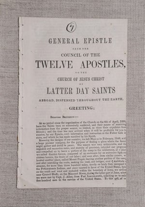 Item #62558 General Epistle from the Council of the Twelve Apostles, to the Church of Jesus...