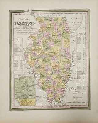Item #62610 A New Map of Illinois with Its Proposed Canals, Roads & Distances from place to place...