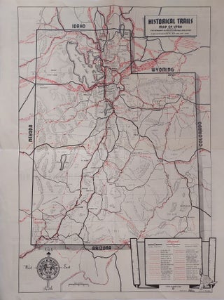 Item #62616 Utah Historical Trails Map: The Routes of Explorers, Early Wayfarers, and Immigrant...