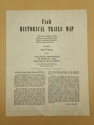 Utah Historical Trails Map: The Routes of Explorers, Early Wayfarers, and Immigrant Trails Depicted in Relation to the Modern Highway System of the State