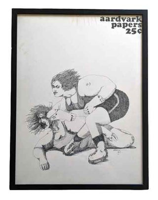 Item #63626 Two Pieces of Original Art for Aardvark Papers by Patrick Eddington (Front and Rear...