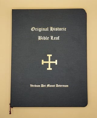 Item #63703 Original Historic Bible Leaf. Limited Edition No. 6 of 200. Biblia Sacra 1482. The...