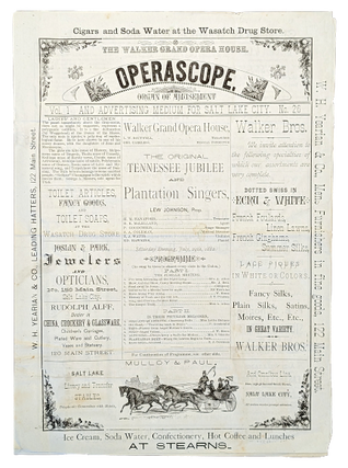 Item #63834 The Walker Grand Opera House. Operascope. Organ of Amusement and Advertising Medium...