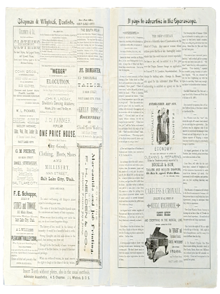 The Walker Grand Opera House. Operascope. Organ of Amusement and Advertising Medium for Salt Lake City. Vol. 1, Number 26