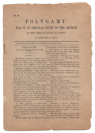 Item #63841 Polygamy: Was It An Original Tenet of the Church of Jesus Christ of Latter Day...