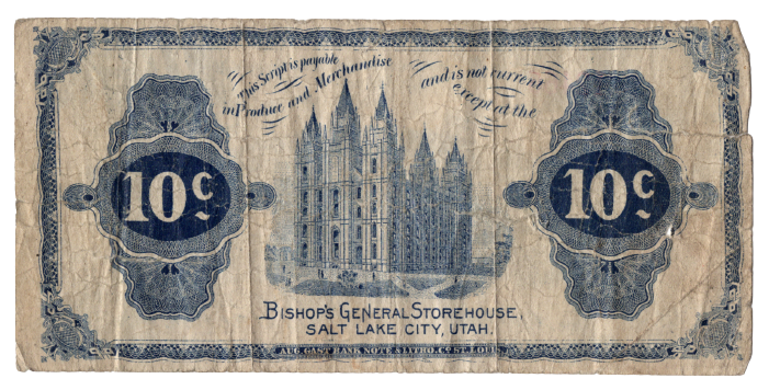 Item #64300 10 Cent Note. Bishop's General Store House for Produce and Merchandise. Bishop's General Store House, Currency, Scrip, Ephemera.