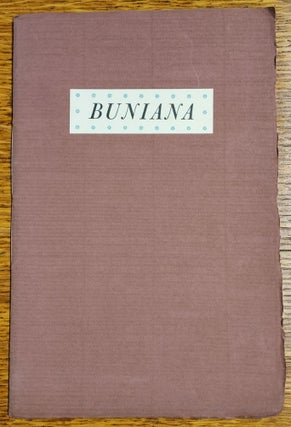 Item #65099 Buniana [Leaf Book] [John Bunyan] [Pilgrim's :Progress]. David W. Forbes