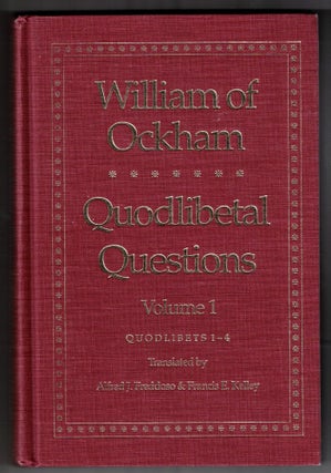 Item #65358 Quodlibetal Questions (Yale Library of Medieval Philosophy) - 2 volumes. William of...