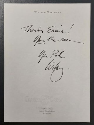 William Matthews - 11 volumes (Many volumes signed by the artist. Additionally with a signed note from the artist laid in)