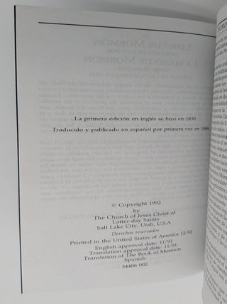 El Libro de Mormón: Otro Testamento de Jesucristo (2 books- corrected copy plus the one with mis-print on p. 626)