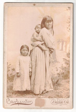 Item #65924 American Indian Woman with Baby and Child. Cabinet Card, Carpenter