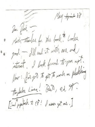 Item #66134 ALS to David Petersen from Edward Abbey. Edward Abbey