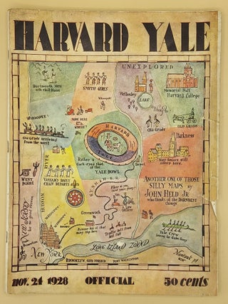 Item #66643 Harvard-Yale, November 24, 1928. Football, John Held, Charles E. Thorp, Game, Maps