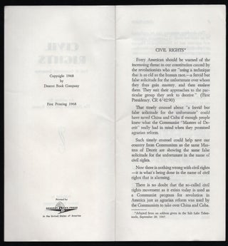 Civil Rights: Tool of Communist Deception. An address by The Honorable Ezra Taft Benson.