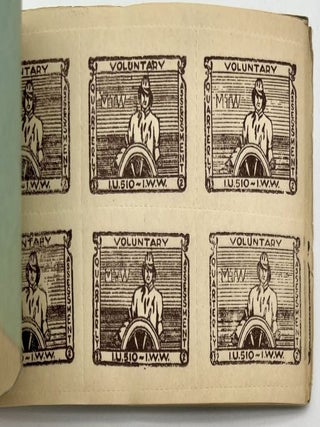 Archive of 22 Industrial Workers of the World stamp booklets, along with loose sheets of stamps and loose stamps