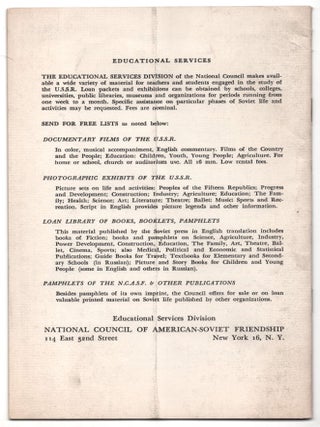 A Friendship Mission: The Record of a Visit to the Soviet Union - 1960