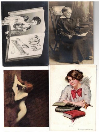 BOOKS AND READING AS DEPICTED BY THE PICTURE POSTCARD 1900-1950- 47 Postcards