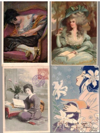 BOOKS AND READING AS DEPICTED BY THE PICTURE POSTCARD 1900-1950- 47 Postcards