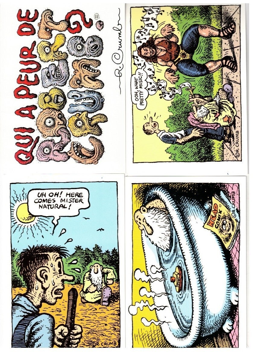 Set of 8 Signed Postcards Seven Mr. Natural Postcards and a