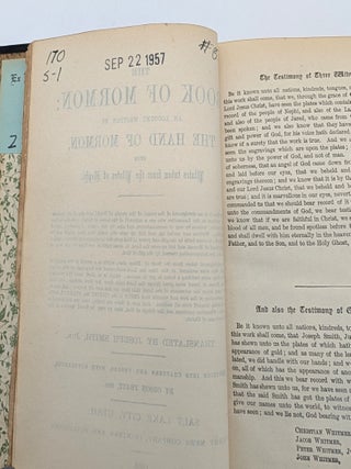 The Book of Mormon: An Account Written by the Hand of Mormon, Upon Plates taken from the Plates of Nephi