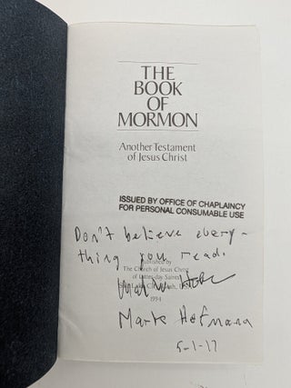 Item #70374 The Book of Mormon: An Account Written by the Hand of Mormon, Upon Plates taken from...
