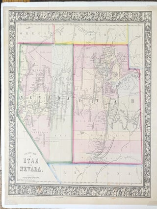 Item #70400 County Map of Utah and Nevada. Samuel Augustus Mitchell, Jr., W. H. Gamble