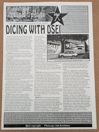 Item #70590 Earth First! Action Update. Issue 62. October 1999. The Monthly Round up of...