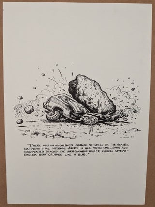 Item #70654 The Monkey Wrench Gang Print: “There was an anguished crunch…” [Large boulder...