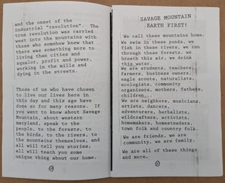 Savage Mountain Earth First!: Who we are, why we are, what we want, and what we are going to do to get it.