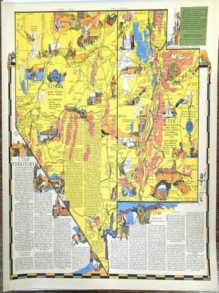 Item #70756 Mentholatum Company Map of Utah and Nevada. Robert T. Aitchison, Cartoon Map
