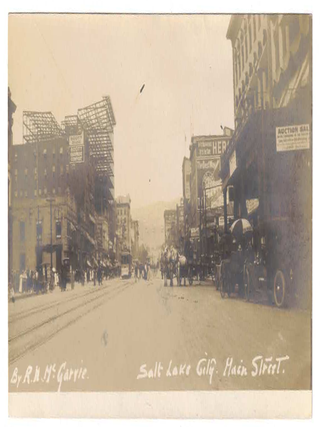Item #71020 Salt Lake City Main Street. RPPC, R. McGarvie, Real Photo Postcard, Utah