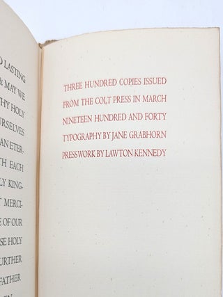 Three Evening Prayers by Jane Austen Now Published for the First Time by the Colt Press in San Francisco (with facsimile letter)