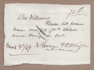 Two Autograph Notes Signed (ANS) by Charles Roscoe Savage to Thomas Williams