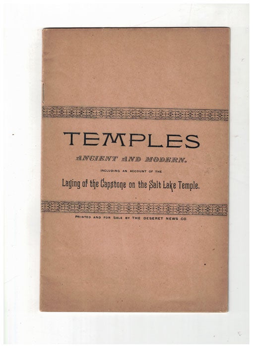 Item #8545 Temples. Descriptive and Historical Sketches of Ancient and Modern Edifices. Sjodahl, anne, attson.